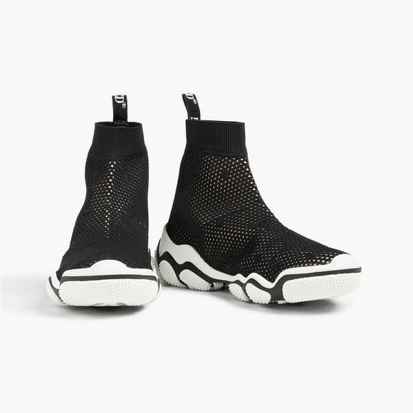 Red VALENTINO Women's Black and White logo Sneakers - Picture 3 of 5